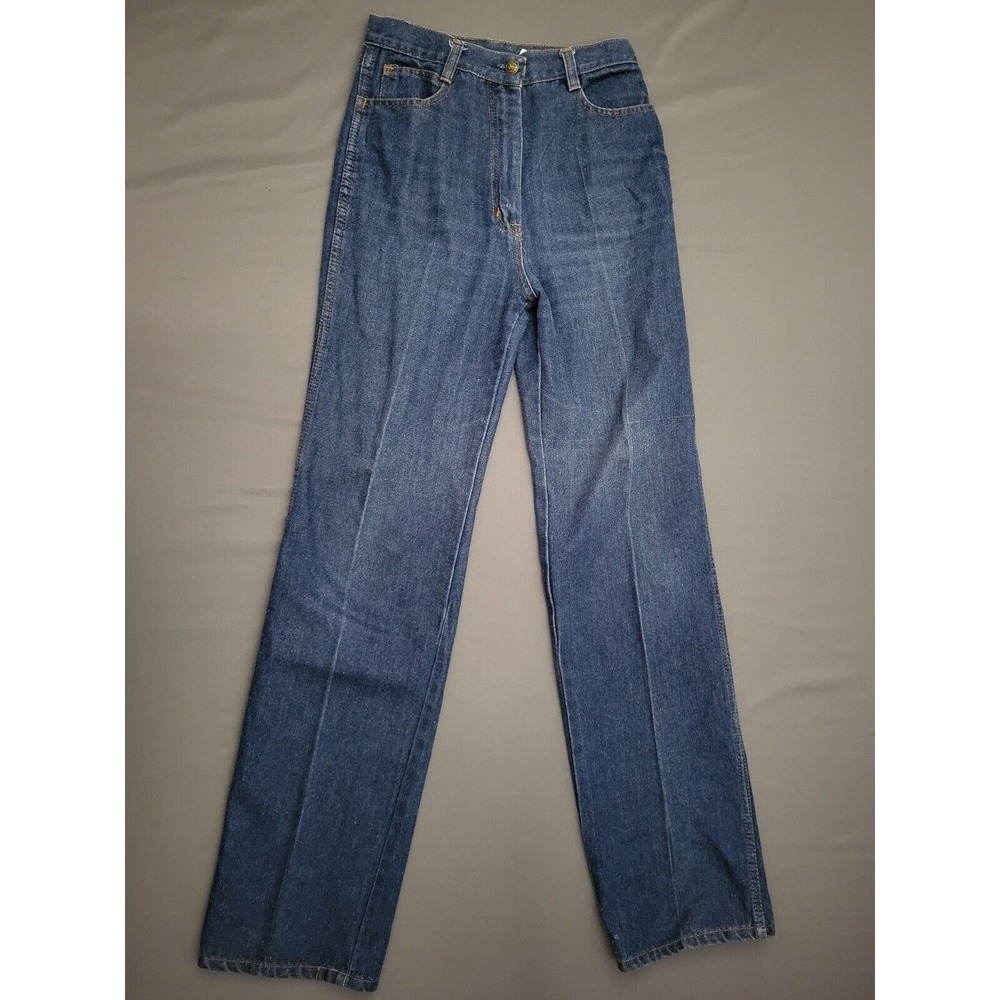 Vintage Sears High Rise Straight Leg Blue Jeans Dark Wash Size 8 Mens‎ Womens